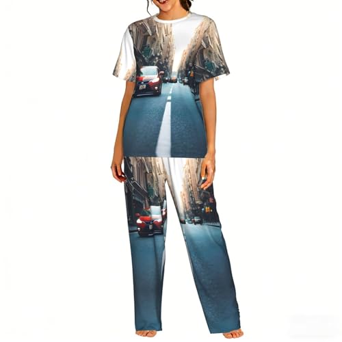Pyjama doux pour femme éliminant l'inconfort nocturne avec style imprimé rouge