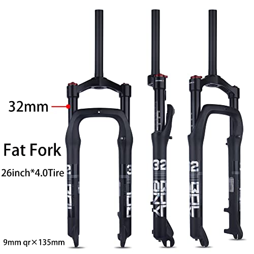 Snow Fat Mtb Fork For A Bicycle 26Inch Aluminum Alloy Bike Air Fat Fork Bike For 4.0" Tire Bicycle Accessories (Manual) #TOP4