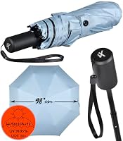 iX-brella City Trekking Sonnen-Regenschirm mit extra langem Stock mit UV- und Hitzeschutz - Black Coating - Ice – Ansicht 5