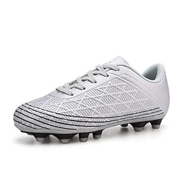 AMAZON - brooman Kids Soccer Cleats Boys Girls Outdoor Football Shoes (Toddler/Little Kid/Big Kid) (11,Silver)