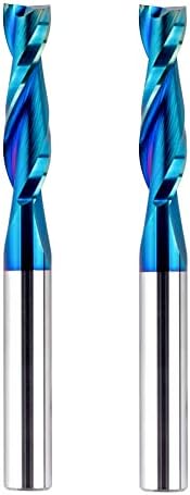 BITITZ 2-Piece Up Cut Carbide Spiral Router Bit 1/4inch Shank 1/4inch Cutting Diameter for CNC Router Machine Woodwork Engraving Carving