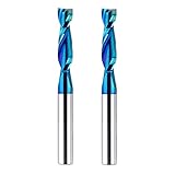 BITITZ 2-Piece Up Cut Carbide Spiral Router Bit 1/4inch Shank 1/4inch Cutting Diameter for CNC Route
