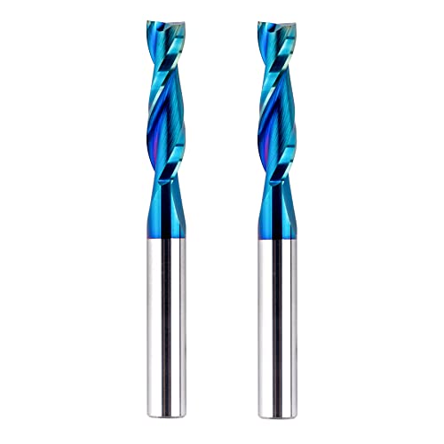 Bititz 2-Piece Up Cut Carbide Spiral Router Bit 1/4Inch Shank 1/4Inch Cutting Diameter For Cnc Router Machine Woodwork Engraving Carving #TOP4