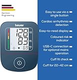 Beurer BM 25 Upper Arm Blood Pressure Monitor, simple one-button operation, accurate measurement, arrhythmia detection, with USB-C port, cuff for 22-42 cm, data transfer to Apple Health and co. - Image 8