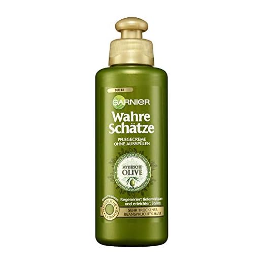 Garnier Pflegecreme, nährt, regeneriert sehr trockenes, beanspruchtes Haar, Mythische Olive, Wahre Schätze, 3er-Pack (3 x 200 ml)
