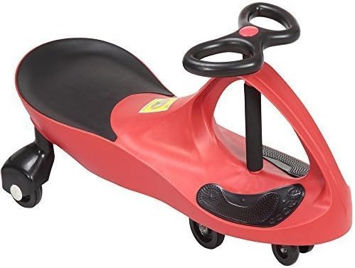 SWING CAR RIDE ON SWIVEL SCOOTER CHILDRENS TOY KIDS WIGGLE GYRO TWIST & GO XMAS GIFT (Red) by SWING CAR