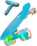 Deleven Monopatín 56cm con Ruedas LED, Herramienta de Skate y Rodamientos ABEC 7 - Skateboard para Niños Principiantes Adolescentes Adultos