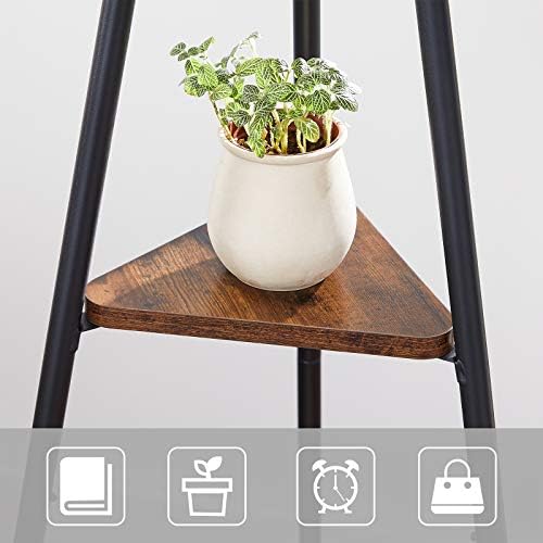 VASAGLE Rack Stand, Coat Tree, Hall Tree Free Standing, Industrial Style, with 2 Shelves, for Clothes, Hat, Bag, Rustic Brown and Black RCR16BXV1