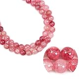 Qiwan 45PCS 8mm Natural Bloodstone Gemstone Smooth Round Loose Beads for Jewelry Making DIY Crafts Design Healing 1 Strand 15