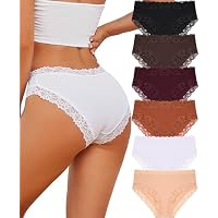 6-Pack Women's Lace Wasit Hipster Cotton Underwear