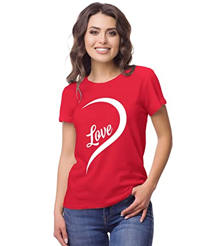 Image of Hangout Hub | Couple Tshirts | One Love Heart | Matching Dress| Set of 2 | Printed|Regular Fit | Cotton T-shirts|Couple Matching dress | Half Sleeves