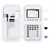  LTGEM Étui rigide compatible avec TI-84 Plus CE/TI-84 Plus/TI-Nspire CX II CAS/TI-Nspire CX II/Nspire CX CAS et toutes les calculatrices – Blanc