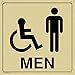 Viking segni dv1032-s15-g"Men toilette porta segno, positivo testo nero con bordo, plastica semirigida oro, 150 mm altezza x 150 mm larghezza