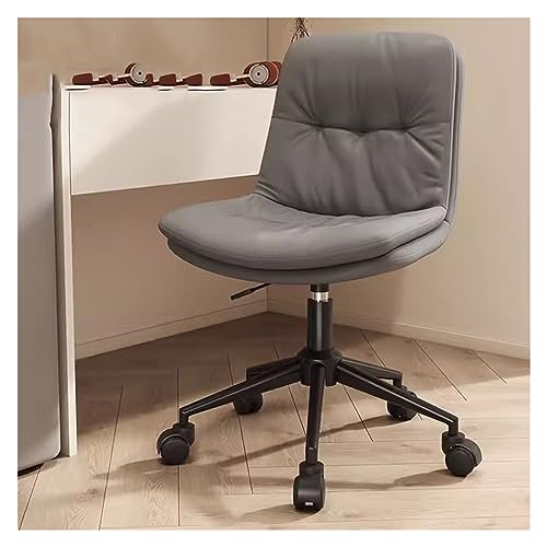 Chaise de bureau moderne réglable sans bras en faux cuir avec roues