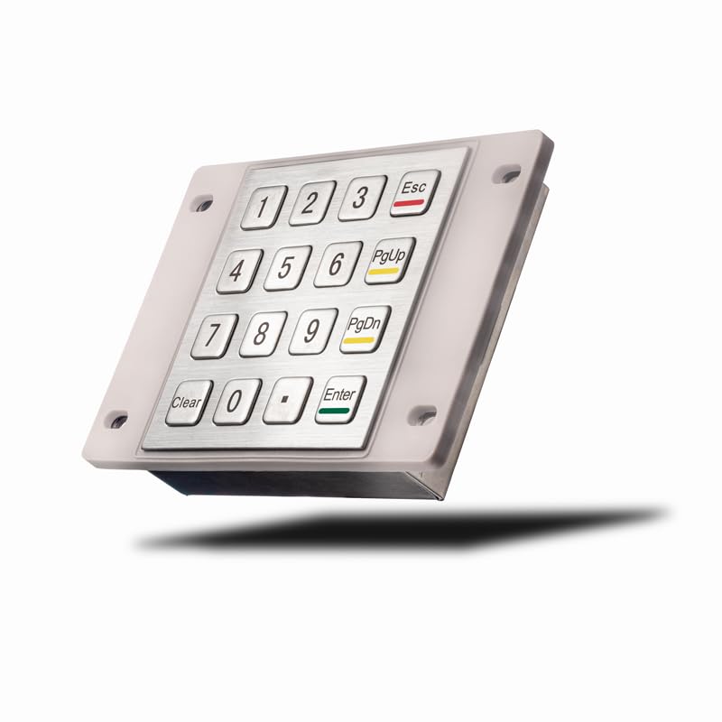 Klawiatura numeryczna 4x4 ze stali nierdzewnej o stopniu ochrony IP65 z wodoodporną silikonową osłoną do samoobsługowych myjni samochodowych na zewnątrz(PS2,Layout 5)