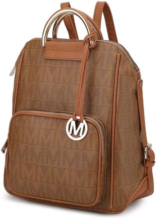 MKF Collection Signature Women Backpack, Vegan Leather Travel Bag Top-Handle Fashion Daypack Business Work Bag by Mia K