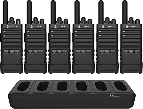Cobra PX650 BCH6 - Professional/Business Walkie Talkies - Rechargeable, 300,000 sq. ft/25 Floor Range, Dust Protected and Splashproof (IP54 rating), Two-Way Radio Set (6-Pack) by COBRA - Used condition - US$220.76