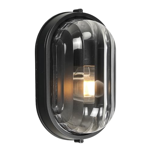 NAXTTII 8.5 Inch Bulkhead Light Aluminum Outdoor Ceiling Light with Thickened Clear Glass Waterproof Bulkhead Ceiling Light for Porch Basement Balcony or Sauna Room E26 Socket UL Listed