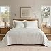 EVERGRACEHOME Cotton Coverlet Set Full Queen Size 3 Pieces, Lightweight Soft Ribbed Matelassé Bedspread Quilt Set, Cozy Oversized Quilted Bedding Set with 2 Pillow Shams for All Seasons, Ivory White