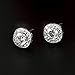 Sterling Silver White Gold Plated Cubic Zirconia Simple Small Halo Square Stud Earring For Women&Men,10mm