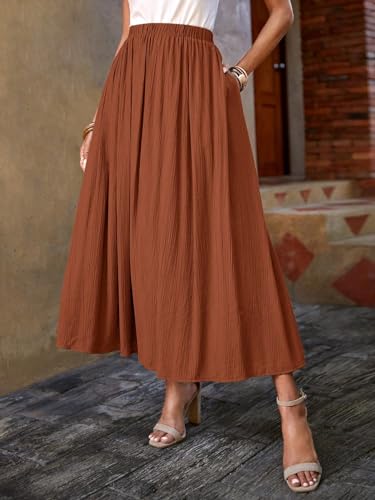 Women's A Line Flowy Long Skirts with Pockets