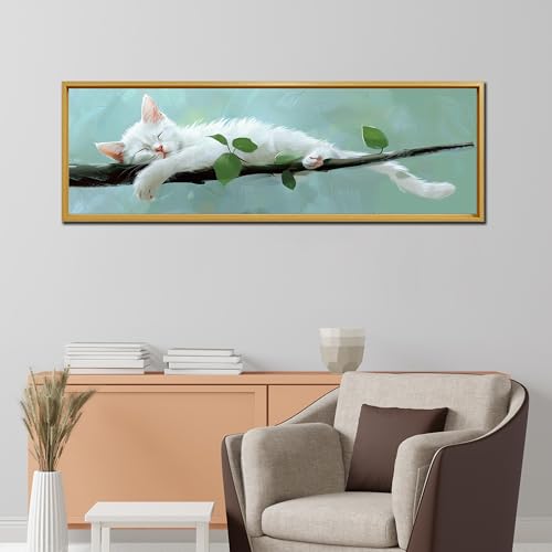 Tableau chat endormi tendresse et douceur photo chaton blanc - 4