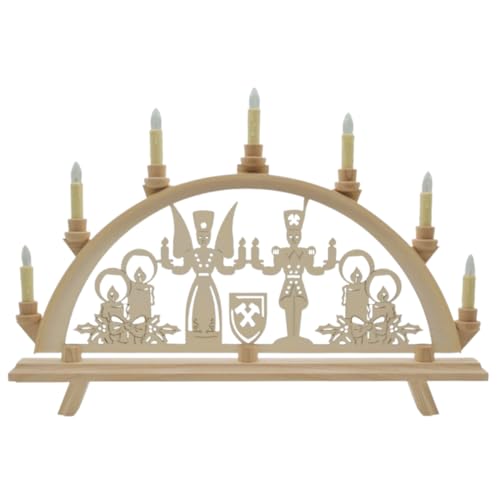 Original Erzgebirge Schwibbogen 27 Erzwelt - Lichterbogen DBR55 – Schwibbogen aus Holz – Leuchtbogen...