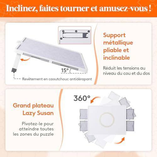 Planche puzzle 1500 pièces rotative pour éviter le mal de dos