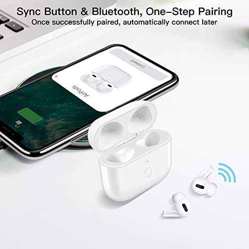 Wireless Charging Case Replacement Compatible With Airpods 3Rd Generation, Air Pods 3 Charger Case With Bluetooth Pairing Sync Button Without Earbuds, White #TOP1
