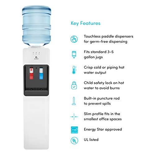 image for Avalon Top Loading Water Cooler Dispenser - Hot & Cold Water, Child Sa