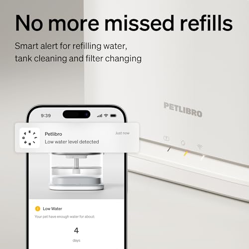 Image of PETLIBRO Upgrade Cat Water Fountain Stainless Steel Tray, Dockstream 2 Cat Fountain Indoor, 3L /101oz Auto Cat Fountains for Drinking, App Monitoring Pet Water Fountain Dog, 5G WiFi Cat Water Dispenser