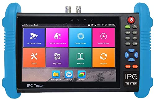 EVERSECU 7 inch IPS Touch Screen H.265 4K IP Camera Tester CCTV CVBS Analog Tester Built in WiFi with POE/WIFI/8G TF Card/HDMI Output/RJ45 TDR/Dual Window Test/Firmware CCTV Test Monitor