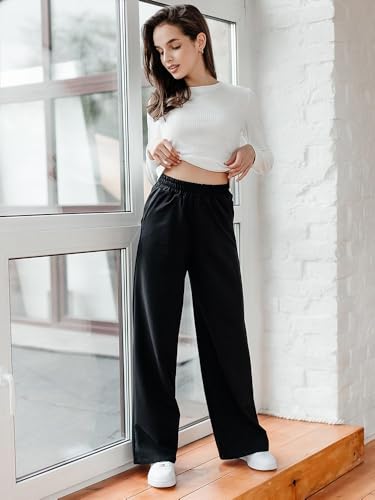 Image of dockstreet Loose fit Open Bottom Joggers /Loose fit, Trouser stylelowers /Cute Style, Relaxed Casual Lounge Pants for Women