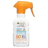  Garnier Ambre Solaire Sensitive Expert + Spray Solaire Enfants FPS 50+ Très Haute Protection Hypoallergénique Anti Sable