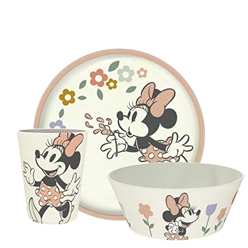 Zak Designs Disney Kids Dinnerware Set 3 Pieces, Durable and Sustainable Melamine Bamboo Plate, Bowl, and Tumbler are Perfect For Dinner Time With Family (Minnie Mouse) by Zak Designs - Used condition - US$10.59