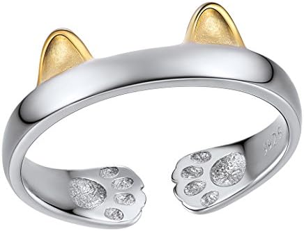SILVERCUTE 925 Sterling Silver Adjustable Open Rings for Women, Dainty Cute Animal Rings for Teen Girls, Come Gift Box