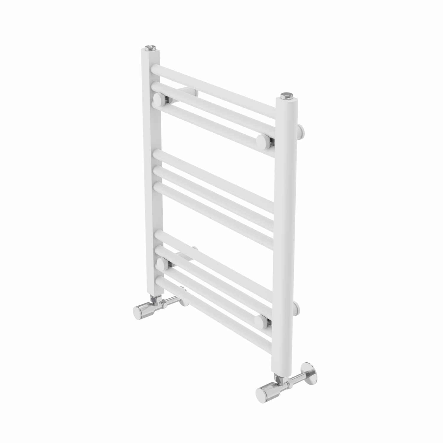 Warmehaus Contemporary Straight Bathroom Ladder Radiator Heated Towel Rail 600 x 500mm Towel Warmer Central Heating White