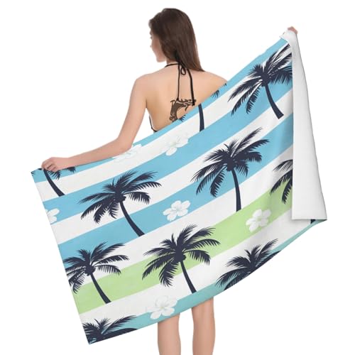 Leichong Toalla de Playa Palmera Grande de Microfibra Hombre Mujer, Toallas Playa Flor Secado Rápido, Absorbente Toalla Baño 100 x 200 cm