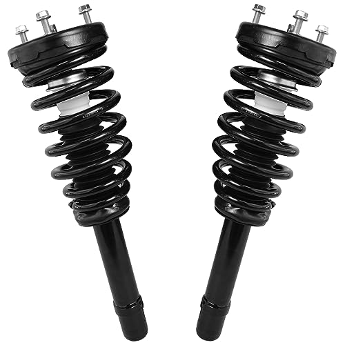 Image of Detroit Axle - 4pc Front End Control Arms Kit for Hyundai 06-11 Azera, 06-10 Sonata, 2 Upper Control Arms 2 Struts & Coil Spring 2006 2007 2008 2009 2010 Replacement Suspension