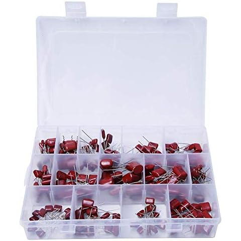 Hyuduo Sortiment von 180-teiligen Kondensatoren aus Polypropylen CBB 10nf/0,01uf/400v-68nf/0,0068uf/630v Kapazität Cover
