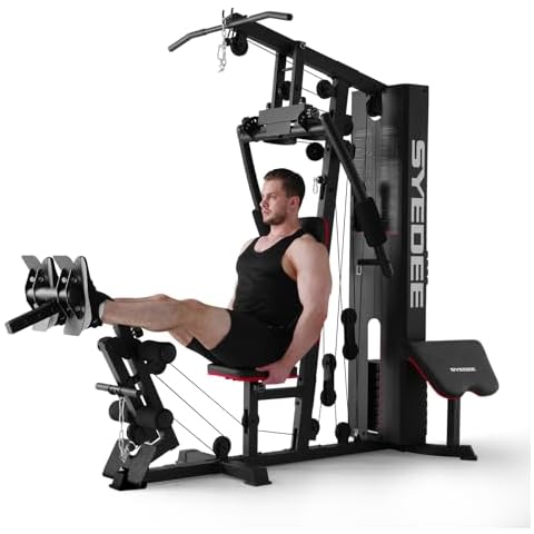 syedee Home Gym, Workout Station with 150LBS Weight Stack, Multifunctional Home Gym Equipment, Exercise Equipment for Full Body Strength Training Cover