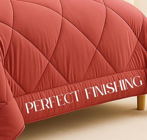Image of VAS COLLECTIONS Double Size Reversible Comforter 320 GSM (90 x 100 Inches), Soft Microfiber AC Quilt, Thick & Warm All Season Blanket - (Dark Pink)