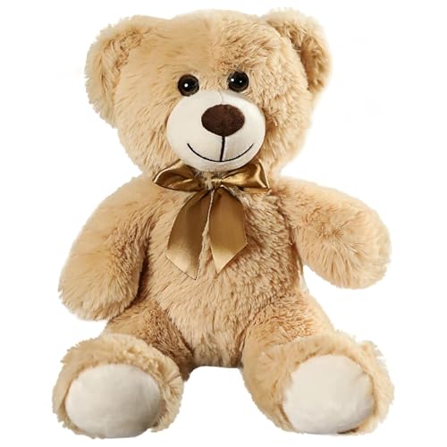 RQcMid Kleiner Teddybär Mit Herz Teddybär Kuschelbär Baby Süßes Kuscheltier Für Kinder Weiches Plüschtier 35 cm Geburtstag Valentinstag Und Weihnachten
