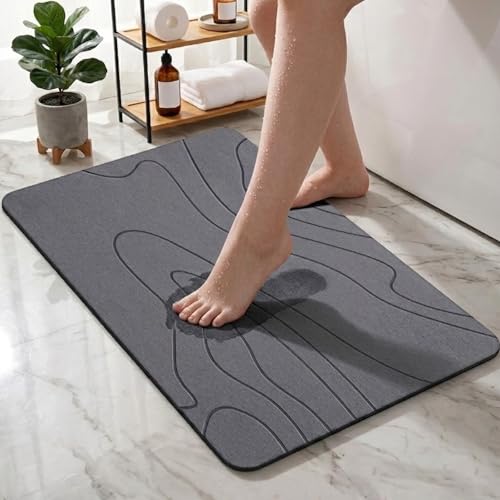 Stone Bath Mat – Non-Slip Diatomaceous Earth Shower Mat, Super Absorbent & Quick-Drying Bathroom Floor Mat, Easy-to-Clean Diatomite Bath Stone for Safer, Dryer Steps (23.6" x 15.4", Gray) by Lydia's Deal - Used condition - Image 9