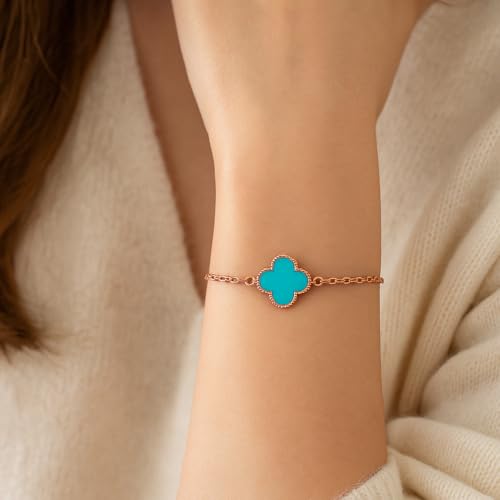 Image of Lucky Charm Clover Bracelet for Women | 925 Sterling Silver with 18K Gold Plating | Adjustable & Anti-Tarnish | Stylish Designer-Inspired Jewelry