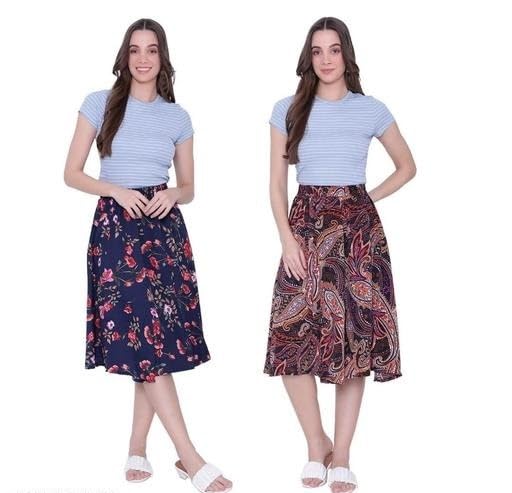 Prabhnoor Skirt Hub Comfortable Crepe Skirt for Women with Flared Design and Elegant Silhouette Use Pack of 2-picture-10