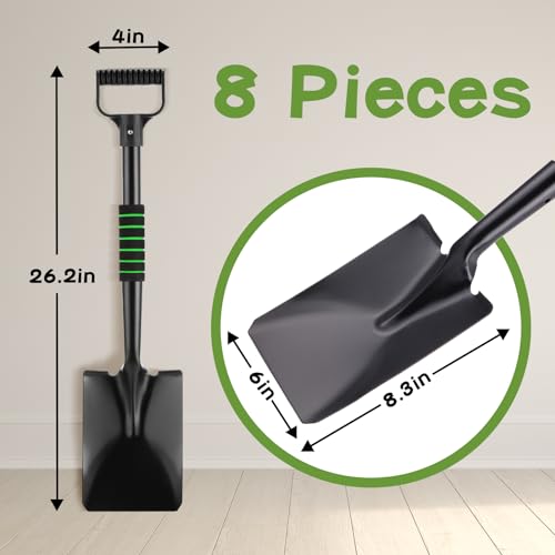 image for Gisafai 8 Pcs Small Digging Shovel 27 Inch Metal Gardening Shovel D Ha
