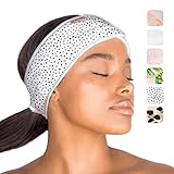 Kitsch Spa Headband - Microfiber Makeup Headband for Washing Face | Multi Functional Skincare Headbands | Facial Headband & Hair Band For Washing Face | Face Wash Headbands for Women Makeup (MicroDot)