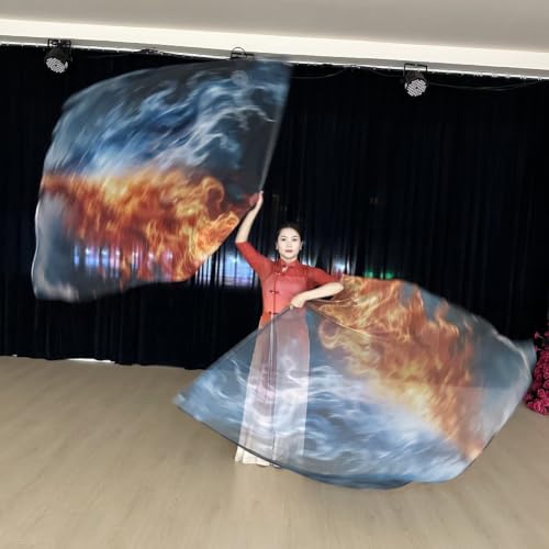 Banderas de danza del vientre con varilla ajustable para presentaciones 6