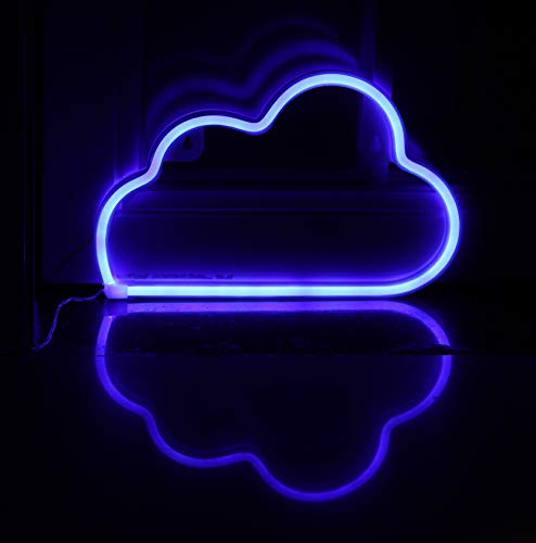 LED Neon Signs Blue Cloud Wall Decorative Night Light for Kids Bedroom Battery and USB Powered Home Decor Neon Light Birthday Gift(NECLDB)